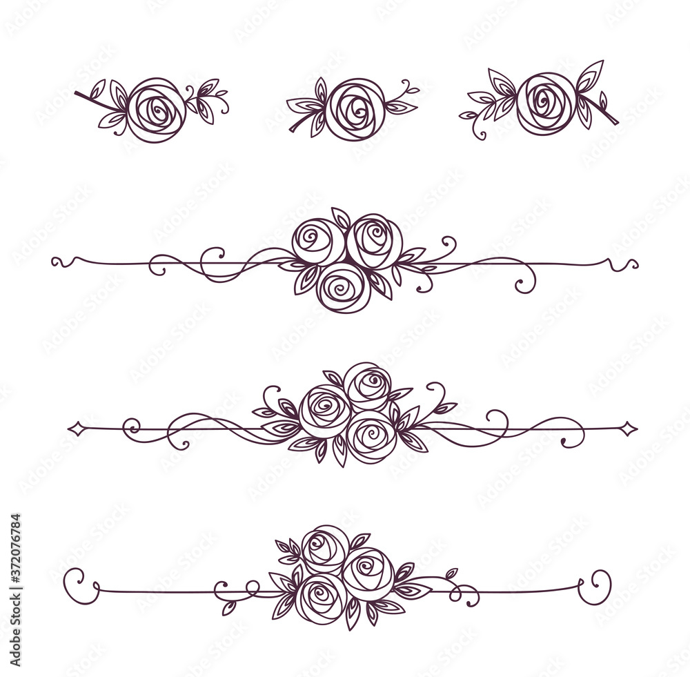 Fototapeta premium Floral elegant pattern black and white