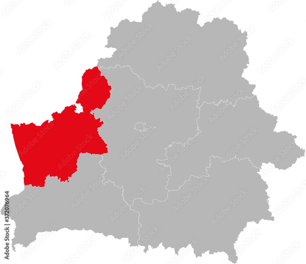 Fototapeta premium Hrodna Province isolated on Belarus map. Backgrounds and Wallpapers.