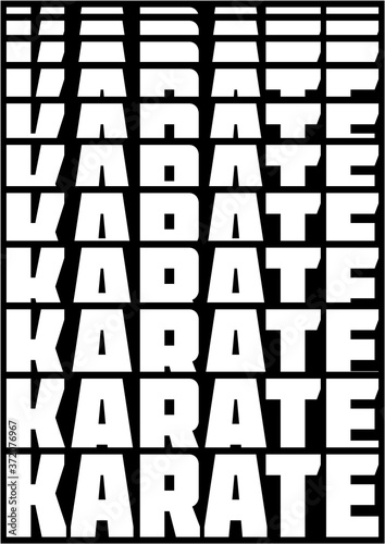 Martial art colored t-shirts, poster design. Karate style emblem.