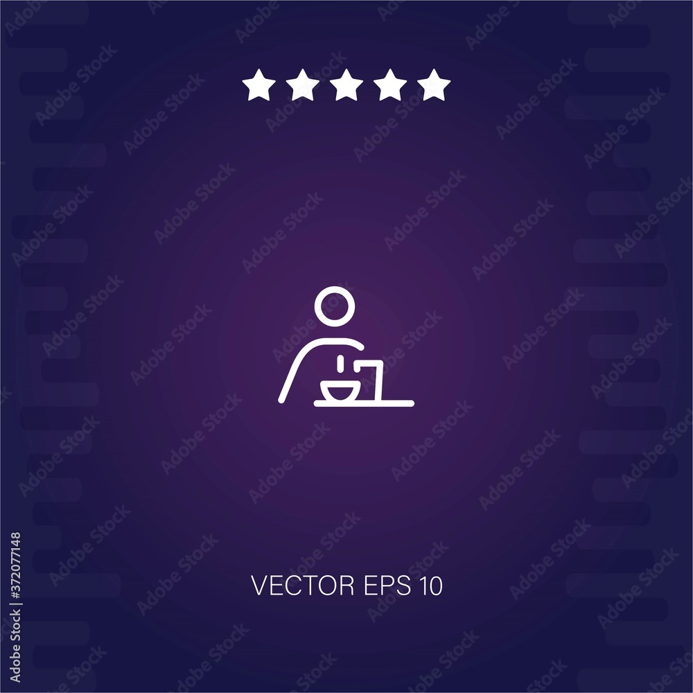 eating breakfast vector icon modern illustration eating breakfast vector icon modern illustration