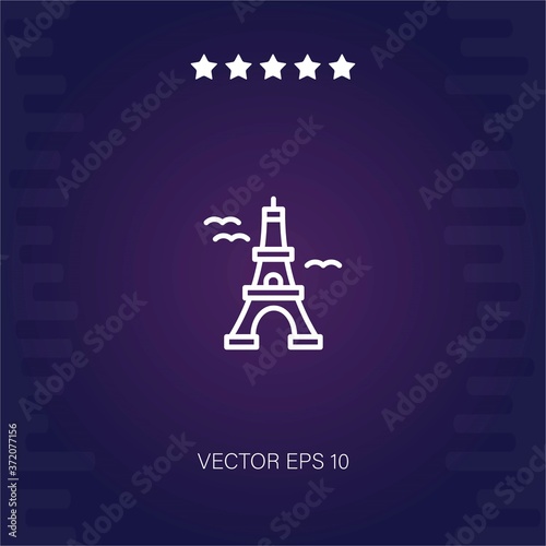 eiffel tower vector icon modern illustration