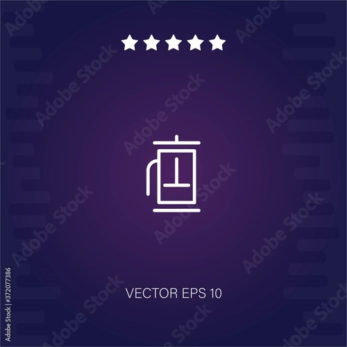 french press coffee vector icon modern illustration