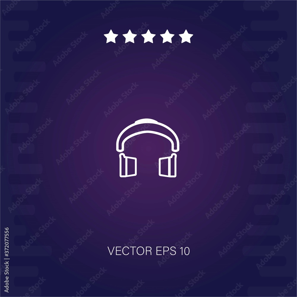 headphone set vector icon modern illustration headphone set vector icon modern illustration