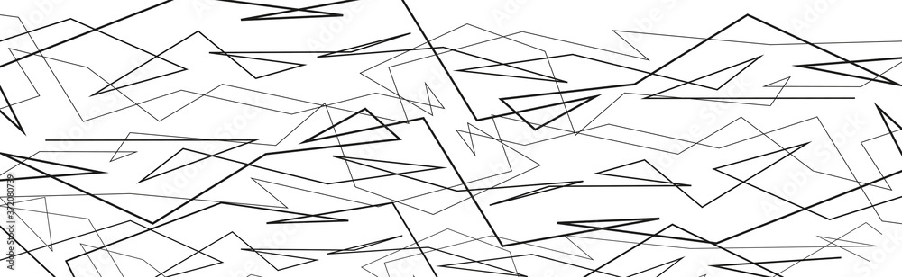 Abstract black broken lines background