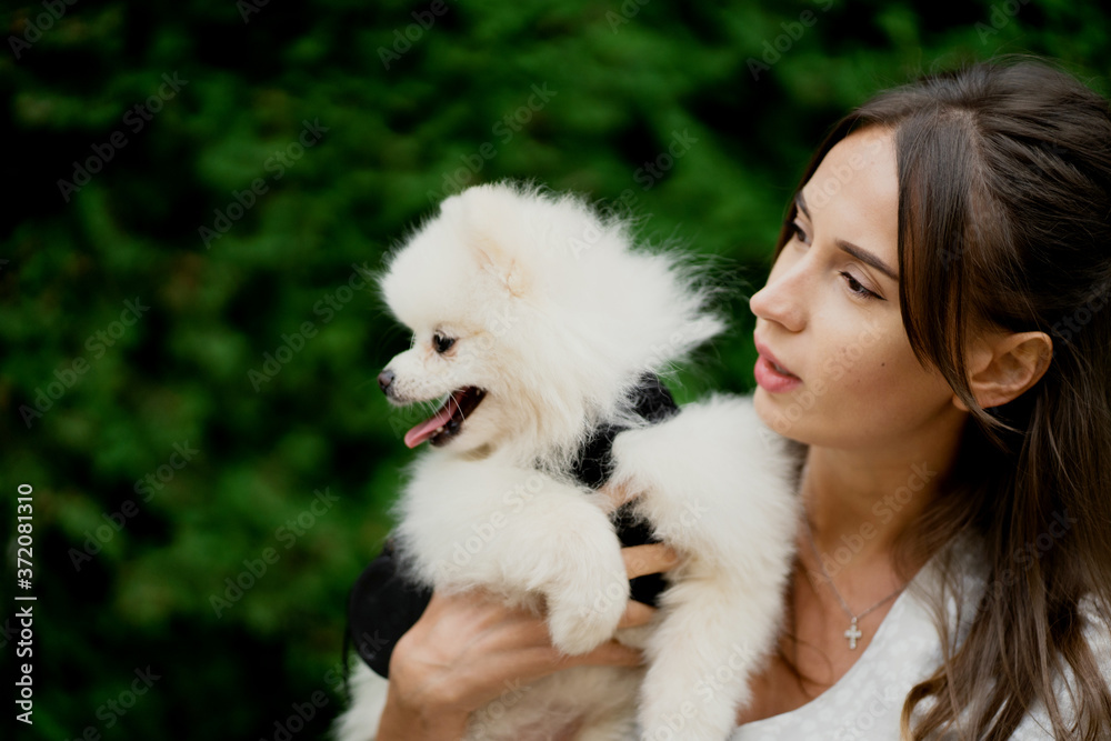 young woman with her dog young woman with her dog