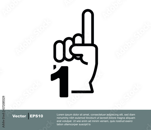 Sports Fans and Foam finger Award icon.