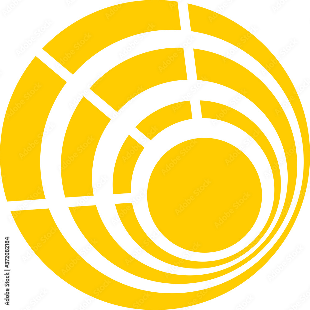 Vector Design of a Sun Logo in Yellow with Circle Theme Vector Design of a Sun Logo in Yellow with Circle Theme