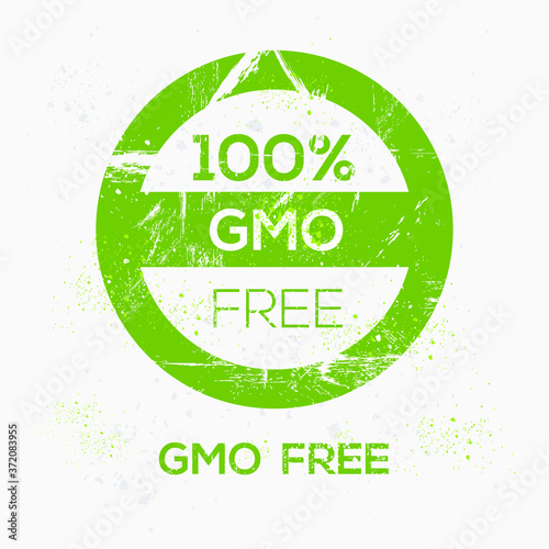 (GMO free)mean Genetically modified organisms , label sign, vector illustration.	