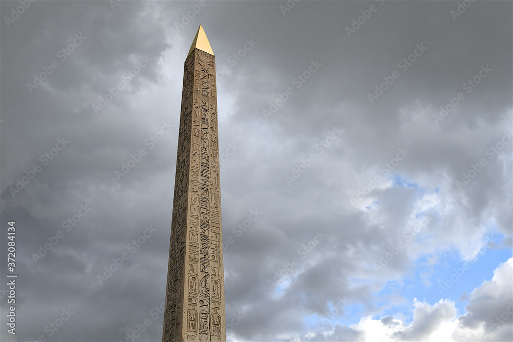 obelisk of the place de la Concorde, Paris, France.