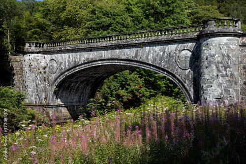 Ancient Stone Bridge Over a Highland River in Scotland