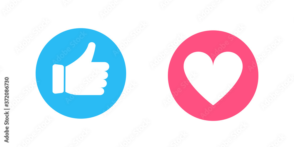 Thumb up and heart icon. Social media concept . Like , vector illustration . Thumb up and heart icon. Social media concept . Like , vector illustration .