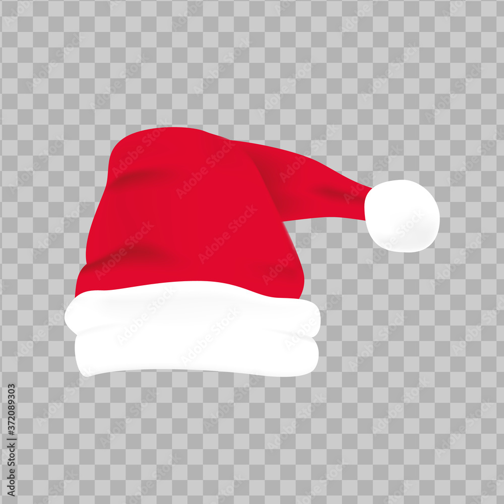 Red santa hat with white fur. Xmas clothing Red santa hat with white fur. Xmas clothing