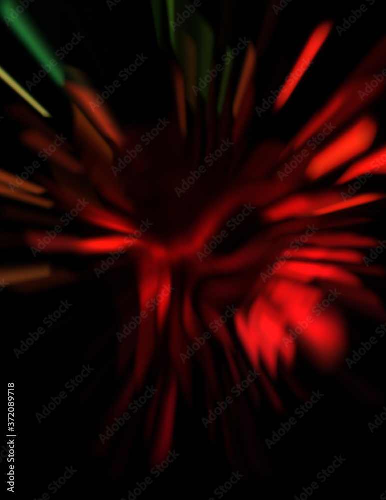 Fototapeta premium Light particle trails. Light explosion star with glowing particles and lines. Beautiful moving abstract rays background.