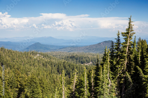 Beautiful landscape view of Lassen Volcanic National Park during the day.