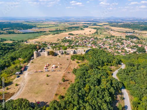 Aerial view of ruins of ancient Mezek Fortress, Bulgaria photo