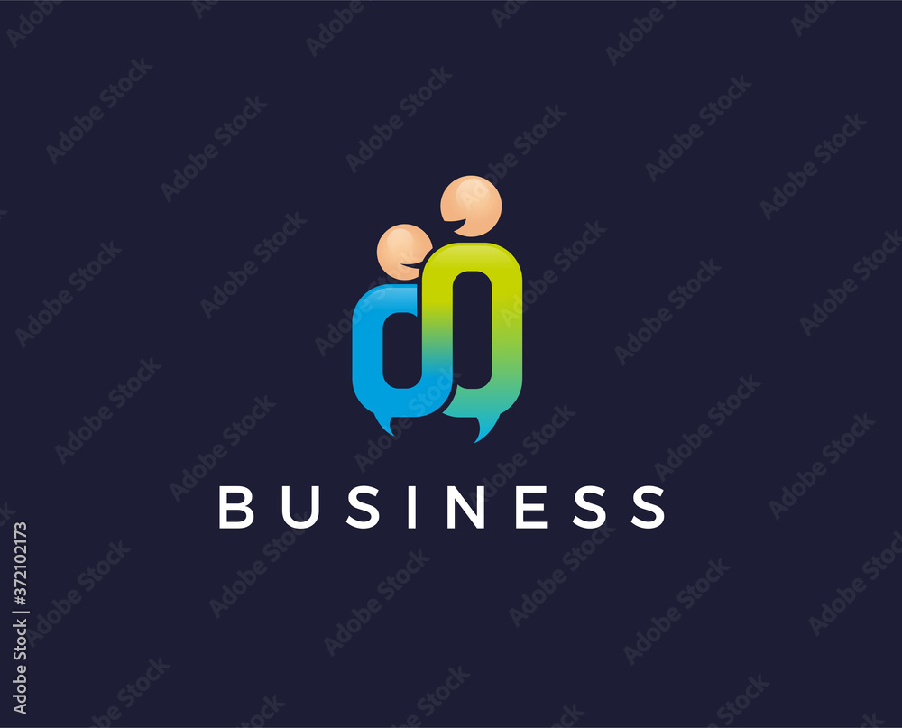 Fototapeta premium minimal chat logo template - vector illustration