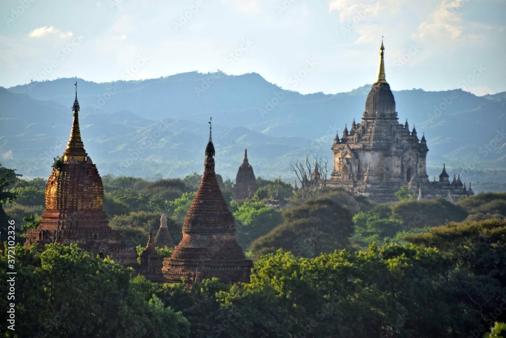 View of some pagodas in Bagan