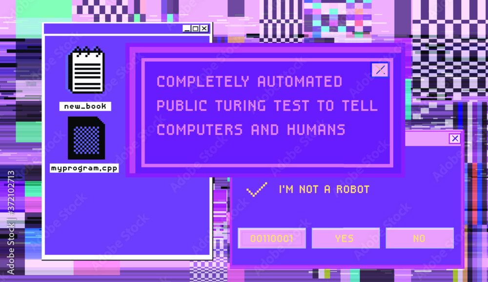 Old user interface elements, retro message box with buttons. Vaporwave ...