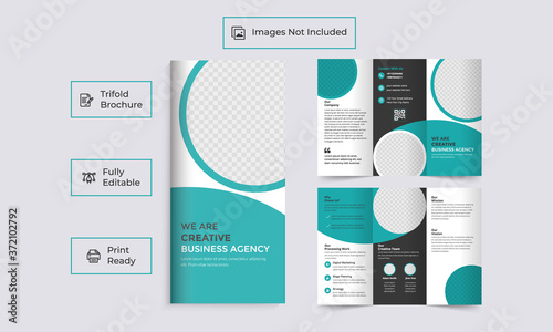 Template triple folding brochure printing and advertising. Design flyers Vector triple folding brochure for business.