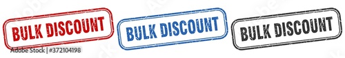 bulk discount square isolated sign set. bulk discount stamp