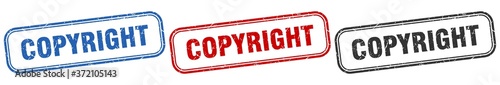 copyright square isolated sign set. copyright stamp