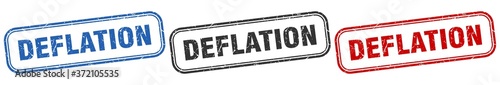 deflation square isolated sign set. deflation stamp