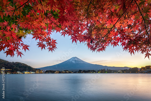 Mount Fuji in autumn, Lake Kawaguchiko, Japan