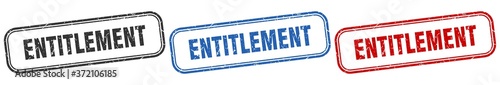 entitlement square isolated sign set. entitlement stamp