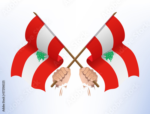 Flags fluttered across from the country of Lebanon