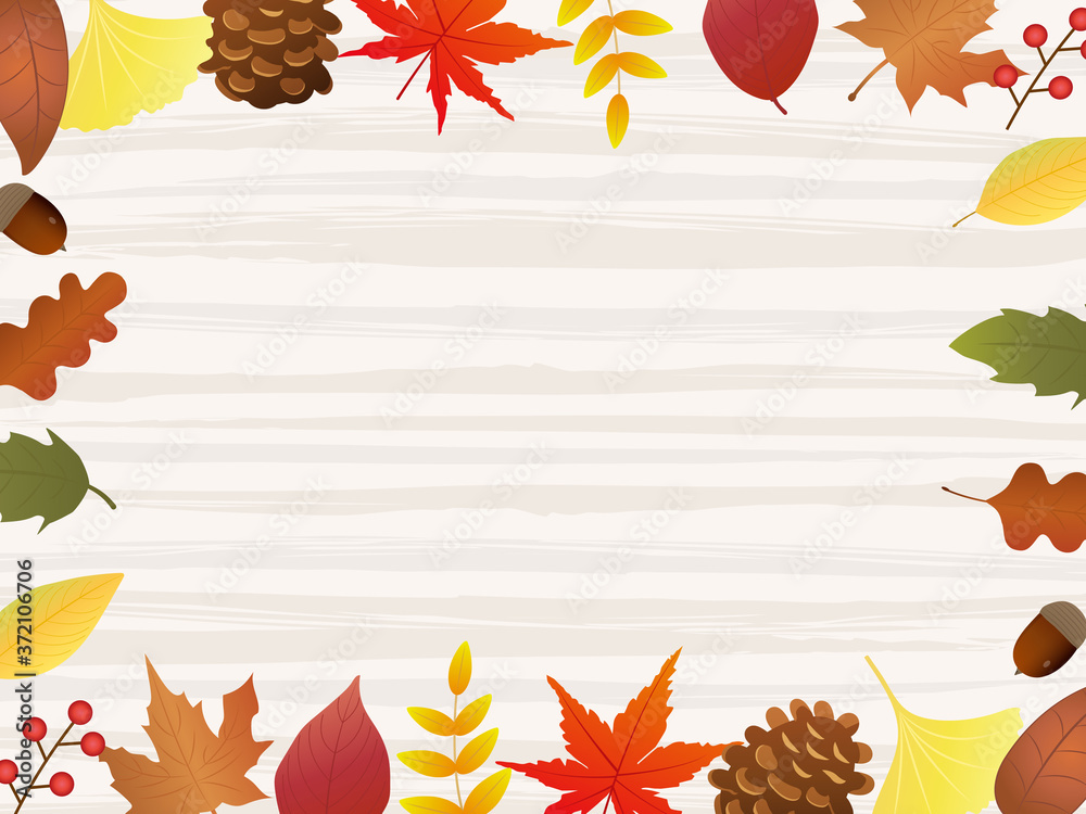 オシャレな秋のフレーム メッセージカード Stock Vector Adobe Stock