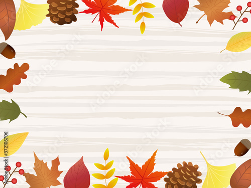 オシャレな秋のフレーム メッセージカード