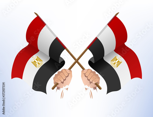 Flying flags cross from Egypt
