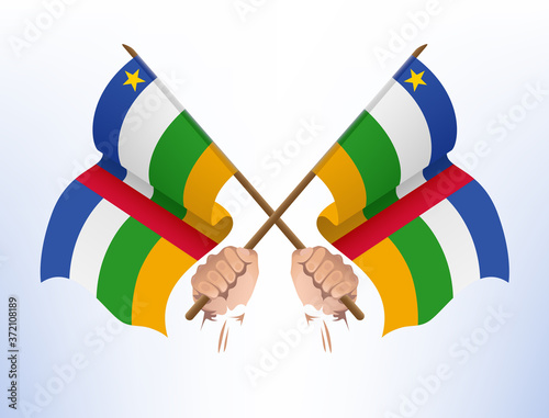 Flying flags cross from the Central African Republic