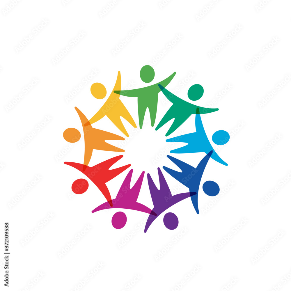 People connect logo, community Logo, social network logo vector logo template