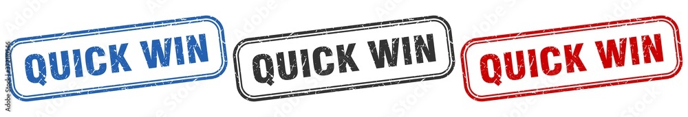 quick win square isolated sign set. quick win stamp quick win square isolated sign set. quick win stamp