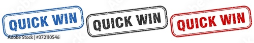 quick win square isolated sign set. quick win stamp