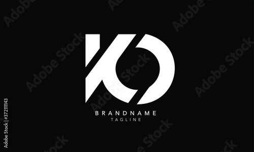 Alphabet letters Initials Monogram logo KO, OK, K and O photo