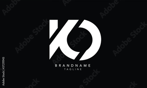 Alphabet letters Initials Monogram logo KO, OK, K and O