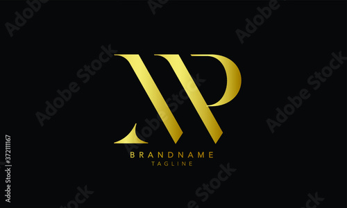 Alphabet letters Initials Monogram logo PM, MP, P and M