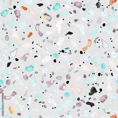 Terrazzo Texture Vector. Flooring Seamless Pattern