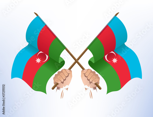 Flying flags crossed from Azerbaijan