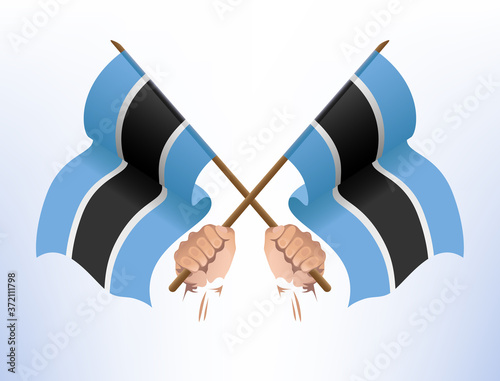 Flying flags crossed from Botswana