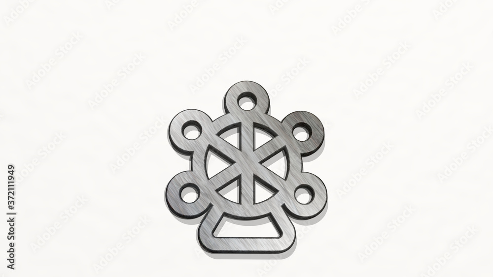 amusement park ferris wheel 3D icon on the wall, 3D illustration for background and attraction amusement park ferris wheel 3D icon on the wall, 3D illustration for background and attraction