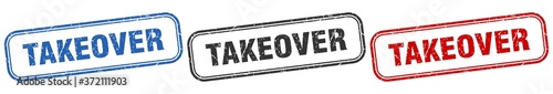 takeover square isolated sign set. takeover stamp