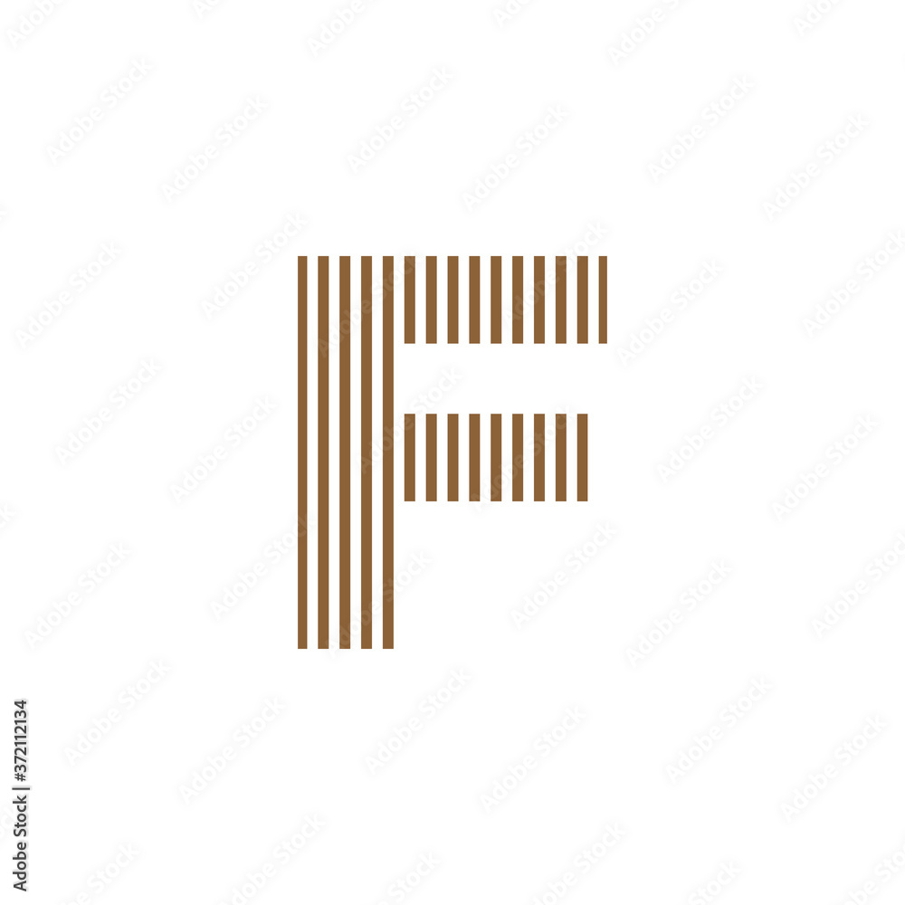 initial letter f abstract vertical line logo vector initial letter f abstract vertical line logo vector
