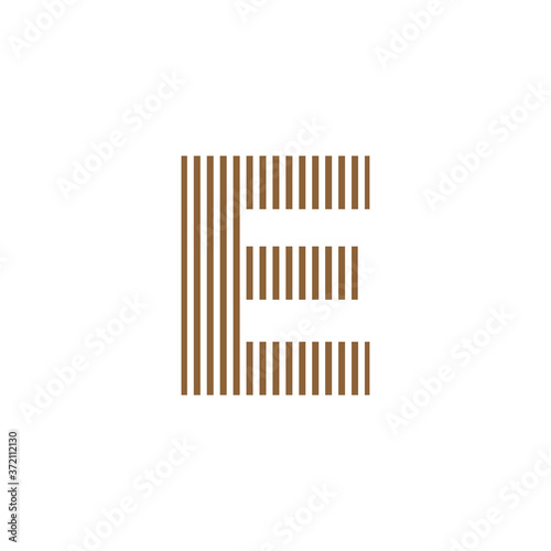 initial letter e abstract vertical line logo vector
