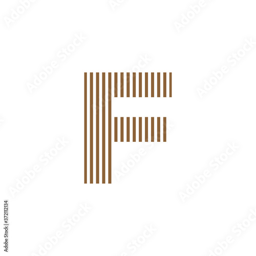 initial letter f abstract vertical line logo vector