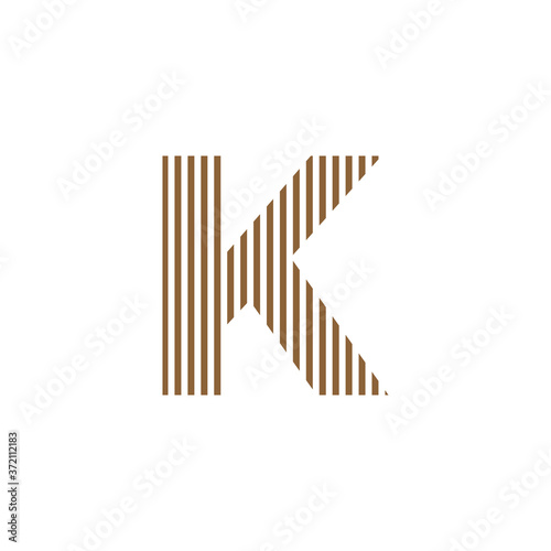initial letter k abstract vertical line logo vector