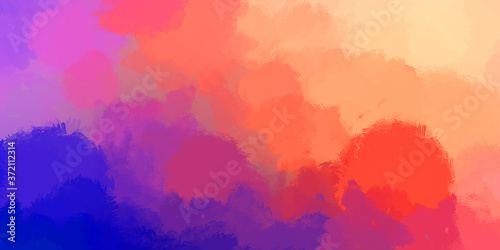 Vibrant paint pattern backdrop. 2D illustration of colorful brush strokes. Decorative texture painting. Painted background. © Hybrid Graphics