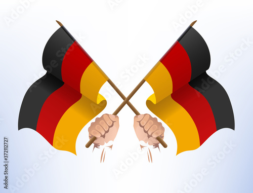Flying flags crossed from Germany